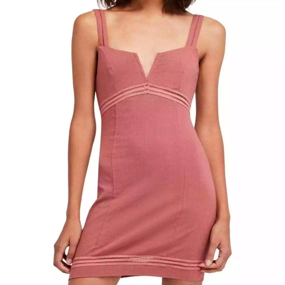 Free People Simply Be Peach Sweetheart Sleeveless Bodycon Mini Dress/ Small